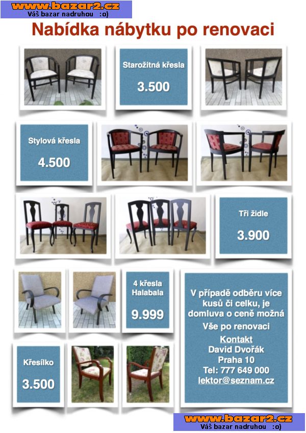 Starožitný sedací nábytek po renovaci