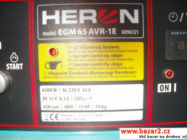 Elektrocentrála HERON EGM 65 AVR-1E