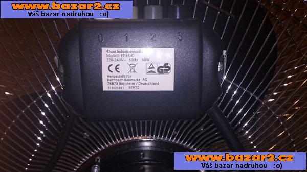 Ventilátor podlahový BLT 18 kovový,Ø 45cm,3 rychl.