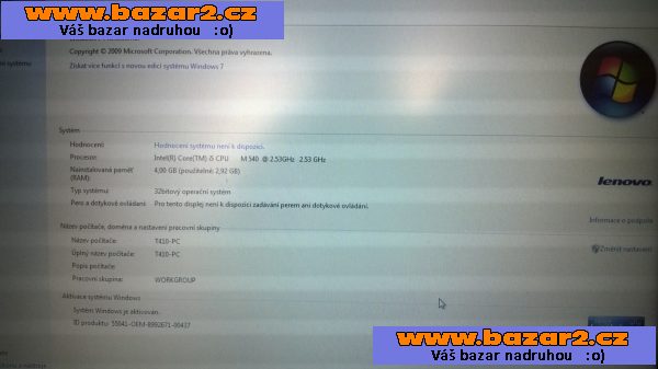 Lenovo Thinkpad T410 (i5, 4GB RAM, 320GB HDD, W7P, brašna)