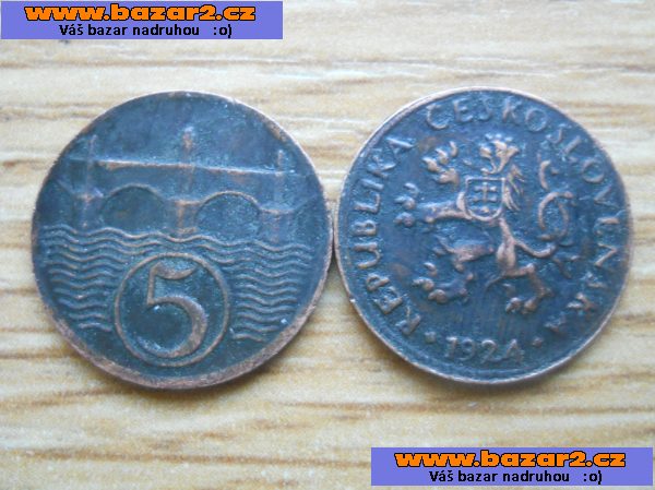 5 haléř 1924 - RRRR - replika - viz.foto