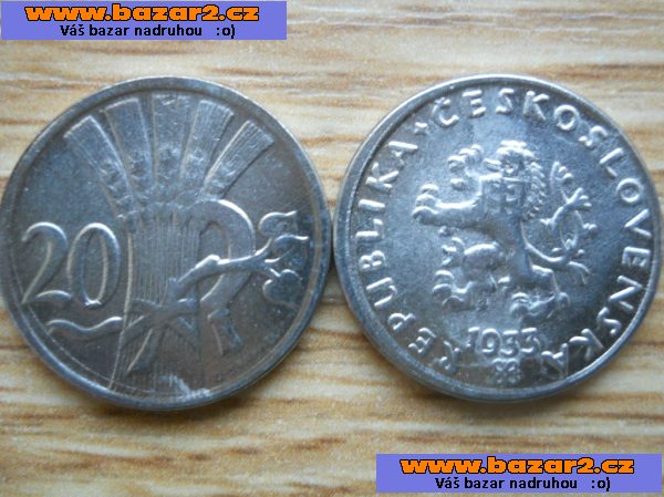 20 haléř 1933 - RRR - replika - viz.foto