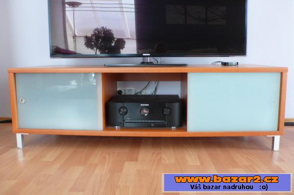 Stolek pod TV-dřevo+sklo