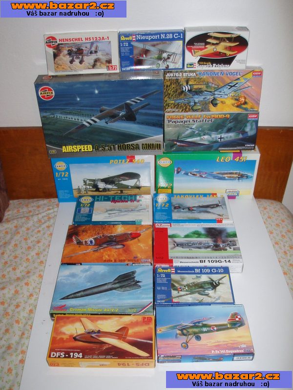 Nesetavené modely letadel 1/72