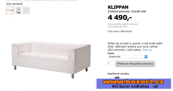 Bílá sedačka Klippan 