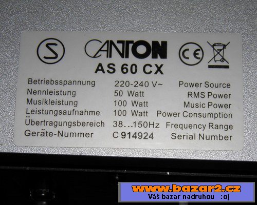 Aktivní subwoofer Canton.