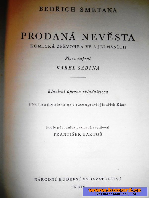 Prodaná nevěsta – Komická zpěvohra 