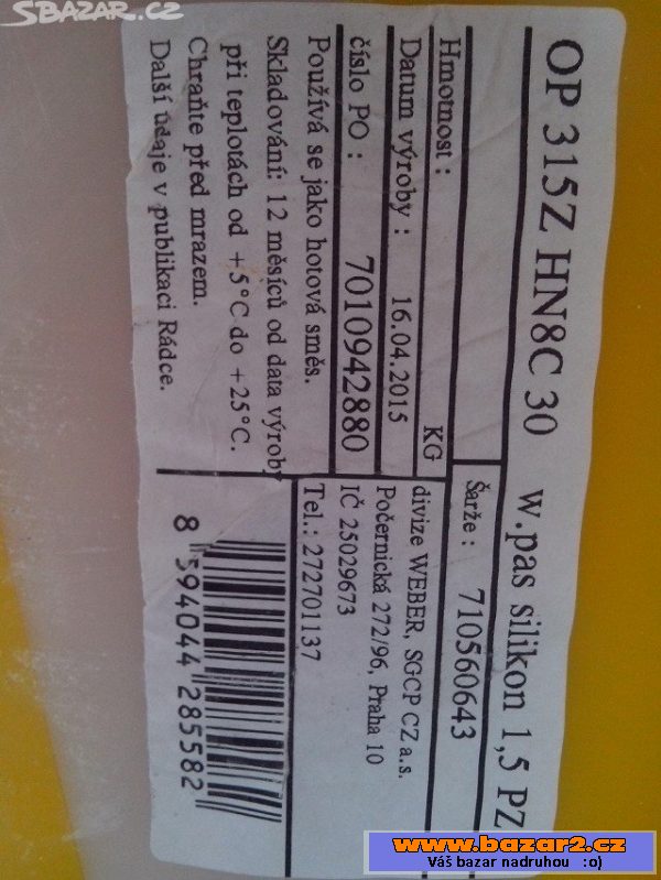 Weber silikonová omítka 1,5mm