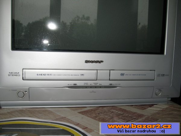 TV    SHARP  54  vč.  DVD  a   VHS