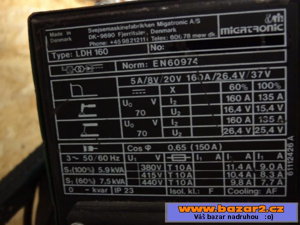Svářečka tig  Migatronic LDH 160