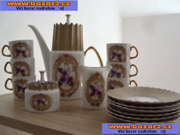 3 sady staré české sklo+porcelán