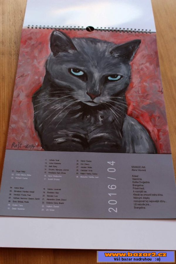 Kočičí kalendář a diář 2016