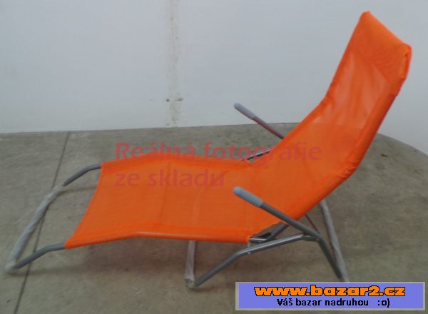 Skládací lehátko Domo Relax, oranžové