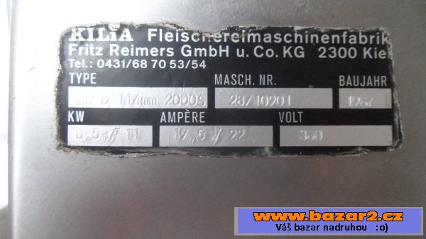 Prodám řezačku masa Kilia AW D 114 
