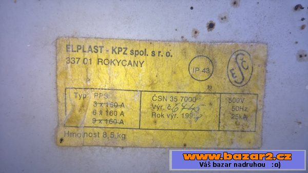 Kabel. přípojková skříň PPS 6x160A