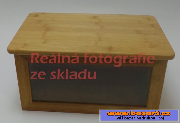 Dřevěný box na chléb Bambum, hnědý