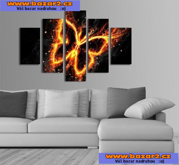 Fotoobraz, moderní obraz - MOTÝL OHEŇ - velikost 100 x 70 cm