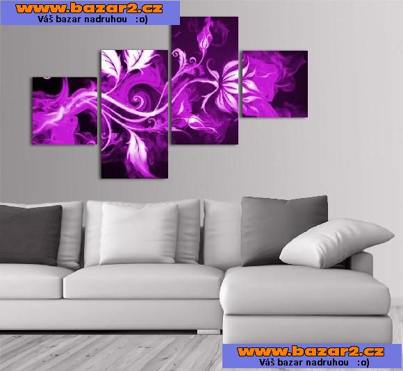 Fotoobraz, moderní obraz - FIALOVÁ KYTKA - velikost 100 x 70 cm