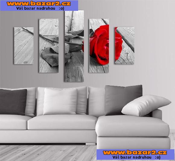 Fotoobraz, moderní obraz - RŮŽE ČERNOBÍLÁ - velikost 100 x 70 cm