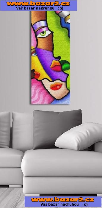 Fotoobraz, moderní obraz - OBLIČEJE - velikost 100 x 40 cm