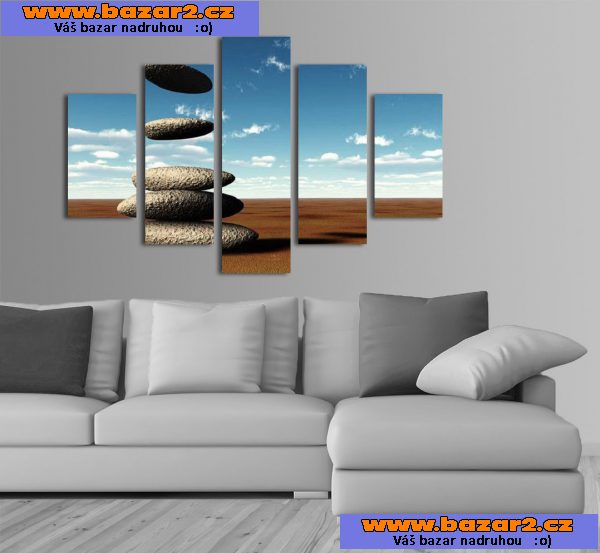 Fotoobraz, moderní obraz - ZEN KAMÍNKY - velikost 150 x 105 cm