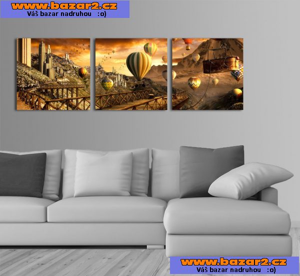 Fotoobraz, moderní obraz - BALONY - velikost 90 x 30 cm