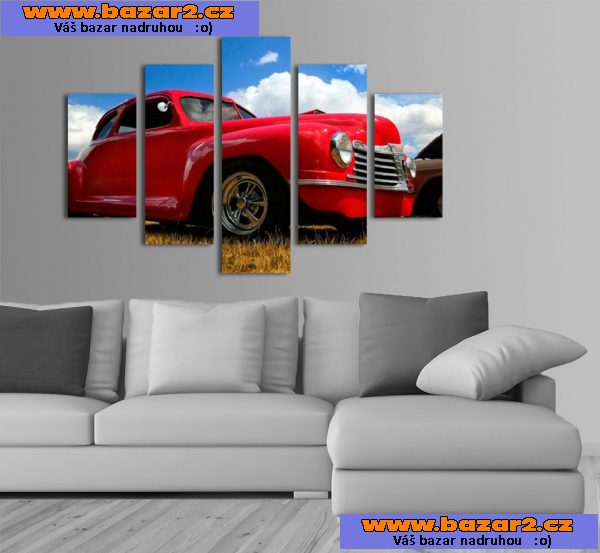 Fotoobraz, moderní obraz - ČERVENÉ AUTO - velikost 100 x 70 cm