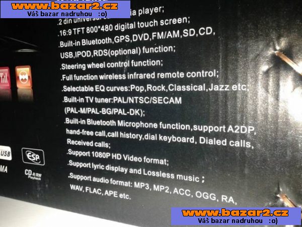 Nové autorádio 2DIN DVD s LCD Rozměr cca 100x180mm