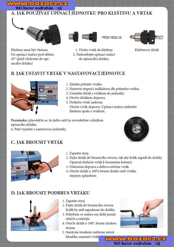 Bruska na vrtáky BV26 _rozsah 11 - 26mm