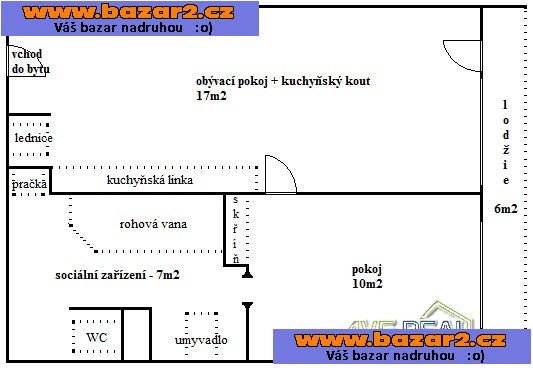Prodej bytu 2+kk/L (1+1/L), OV, 40m2, Praha 4 – Krč, ul. Sládkovičova