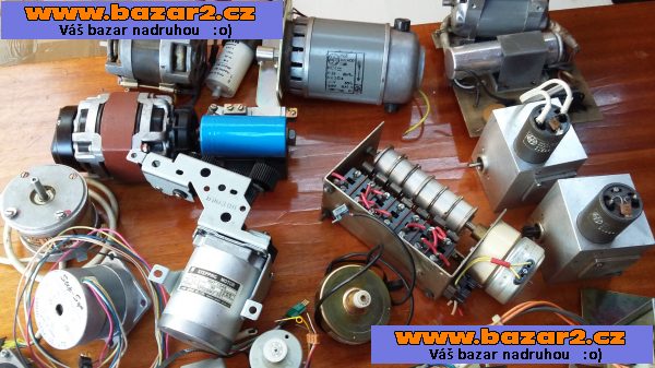 Elektromateriál: Motory St a Ss krokové,spínače ,jističe ,atd-použité.