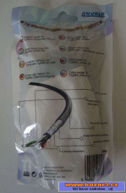 Propojovací USB kabel A-B 5 metru