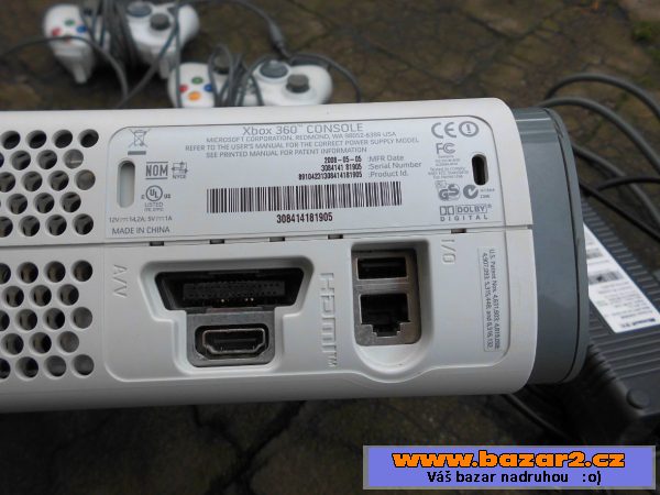 Xbox 360 20GB HDD ovladače kabely 