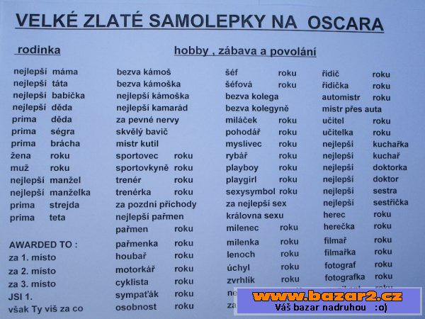 Originální dárek nebo ocenění