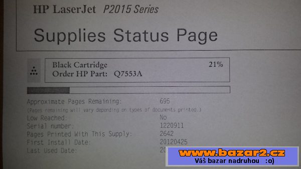 HP Laserjet P2015 / toner 21%