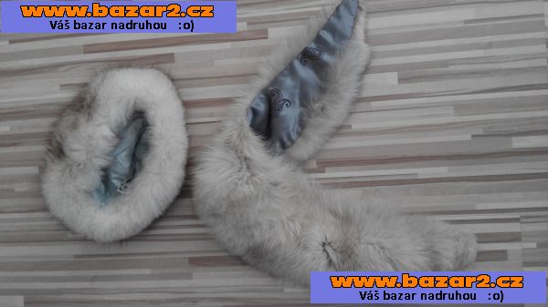 Prodám čepici a límec ze stříbrné lišky