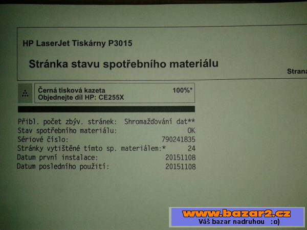 HP Laserjet P3015 / novy toner 