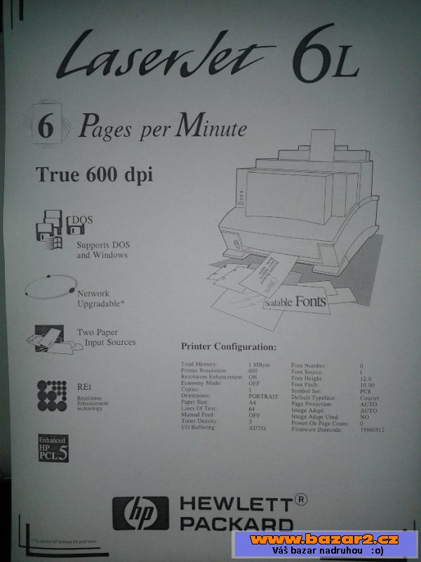 HP Laserjet 6L/nový toner 