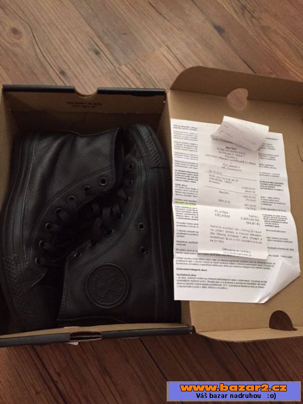 Converse černé kožené, velikost 37
