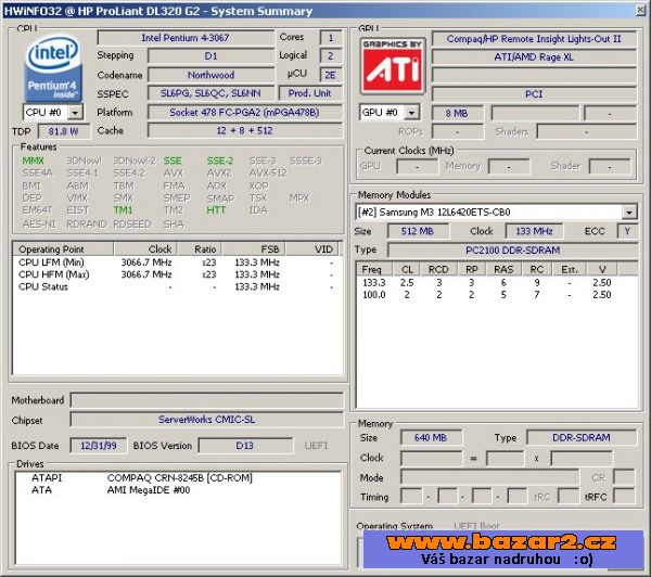 Server Hp Proliant DL320 G2 