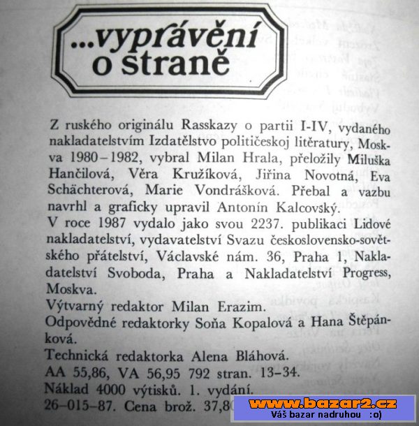 ...vyprávění o straně - vyd. 1987