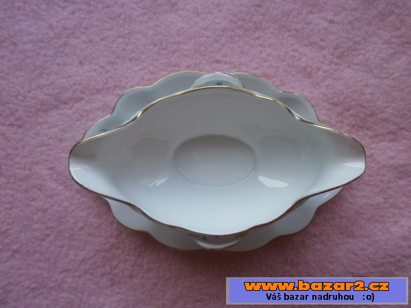 Omáčník porcelánový bílý s květy 