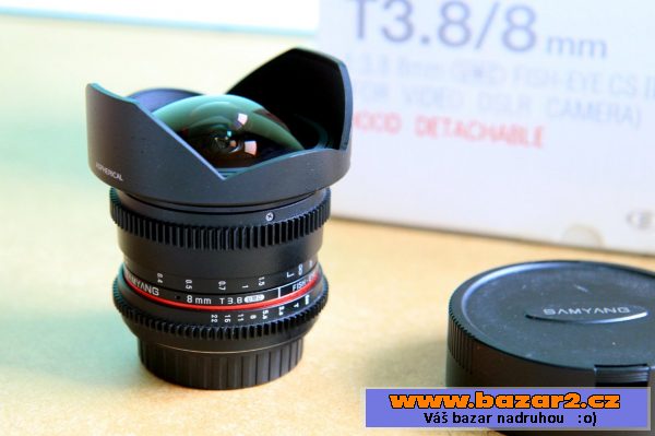 Samyang 8 mm, rybí oko, T3,8 Canon