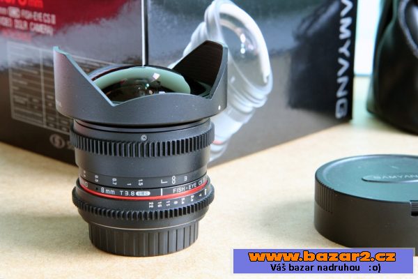 Samyang 8 mm, rybí oko, T3,8 Canon