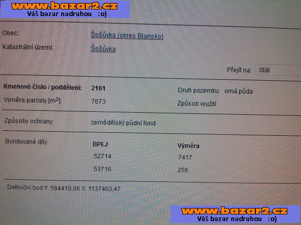 Prodám pozemek