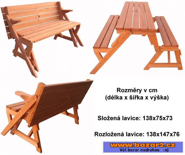 Rozkládací zahradní lavice