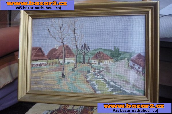 Prodám vyšívané obrazy prosklené