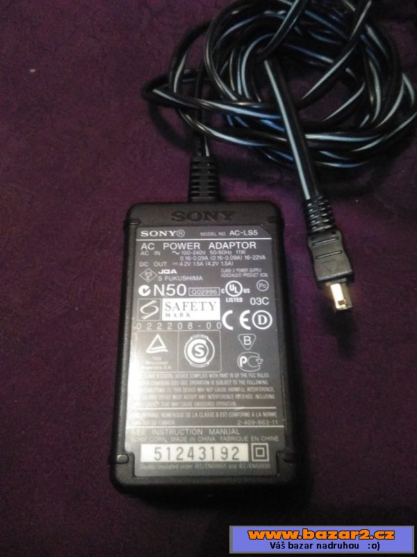Nabíječky Sony AC-LS1A a AC-LS5