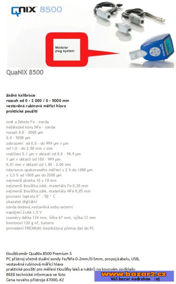 Měřič tloušťky nátěrů QuaNIX 8500