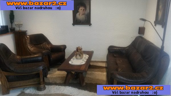 Rustikální kožená sedací souprava